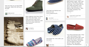 Only some of MANY Fake Toms Shoes website links found on Pinterest